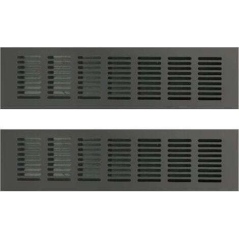 Grille de ventilation en aluminium 80 × 300mm – Lot de 2 – Pour espaces confinés et systèmes de ventilation domestiques (1/5)