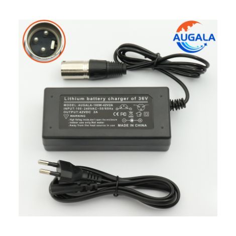 Chargeur de batterie 36 V 2 A (sortie 42 V 2 A, entrée 100-240 V CA) pour vélos électriques 36 V série 10 (norme UE) (1/4)