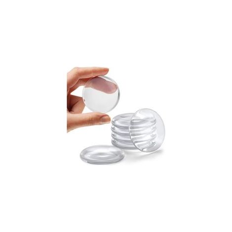 Butée de poignée de porte murale de 5 cm, lot de 6 poignées de porte transparentes en silicone, patins de protection muraux ronds, patins de protection muraux pour poignées de porte (1/5)
