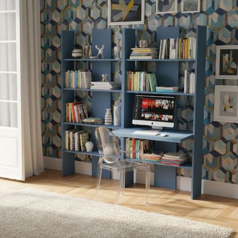 Libreria con scrivania integrata - Ideale per studio, cameretta o soggiorno - Avio