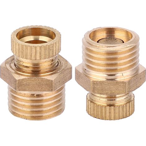 Ensemble de 5 vannes de purge rondes en laiton pour compresseurs d'air, G1/4 (1/5)