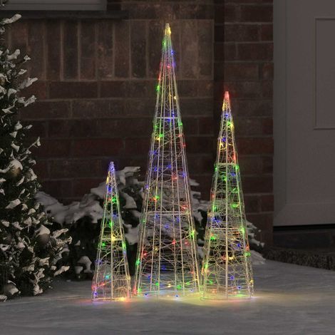 Weihnachtsbaum 3 pcs Mehrfarbig 20 x 20 x 80 cm Acryl