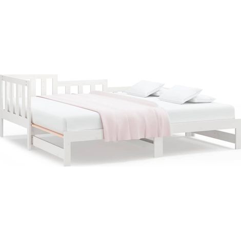 Maison Exclusive - Sofá cama extraíble sin colchón blanco 2x(90x1 (1/5)