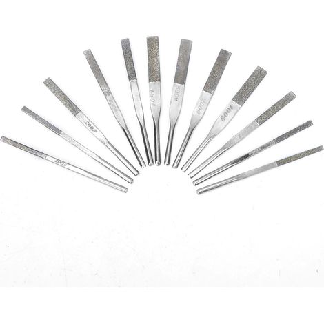Lot de 12 limes diamantées coniques à queue de 3 mm pour rectification alternative (1/5)