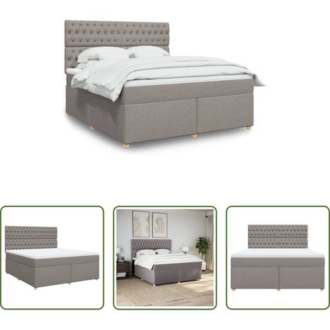 vidaXL Taschenfederkern - Boxspringbett mit Matratze Taupe 180x200 cm Stoff (1/5)