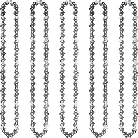 5 chaînes de tronçonneuse (16 pouces / 40 cm caractéristiques : pas de 3/8 pouce, 56 maillons entraîneurs) – Compatibles avec diverses tronçonneuses électriques (1/5)