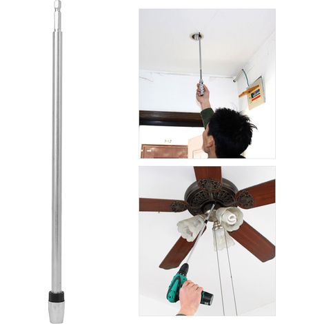 Porte-embout magnétique en acier au carbone argenté, tige hexagonale 1/4 po, longueur 300 mm, pour perceuse électrique (1/5)