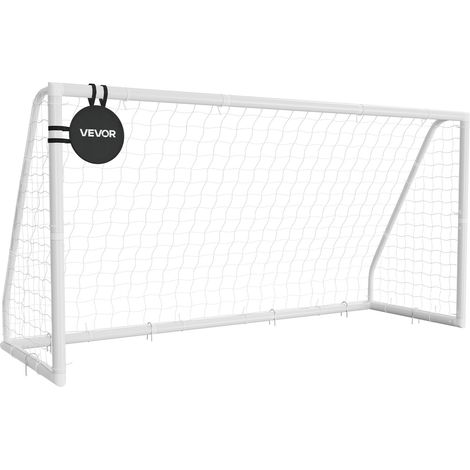 VEVOR But de Football 3,65x1,82 m Cage de Foot en PVC avec Filet en PE, pour Cour Stade Exterieur, Resistant aux Intemperies, Equipement deEntrainement de Football Portable, Avec Cible et Cones (1/5)
