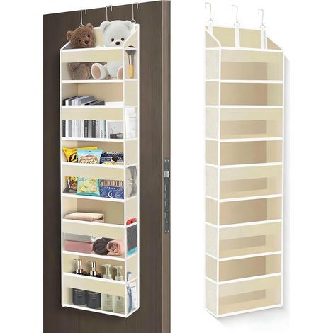 Hängender Kleiderschrank-Organizer mit 5 Fächern und 10 Seitentaschen, Grau (1/5)