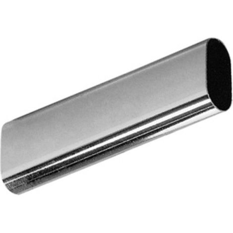 Tubo per Armadio Ovale Cromato Mt 1 30x15 Completo con 2 Supporti Laterali e Viti
