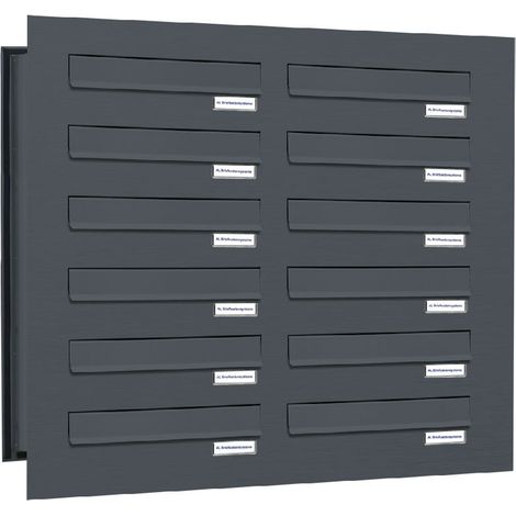 12er Briefkastenanlage für Mauerdurchwurf RAL 7016 Anthrazit (1/5)