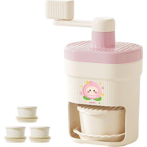 Cortador de hielo manual de acero inoxidable, para crear refrescantes postres helados, herramienta de cocina (rosa) (1/5)