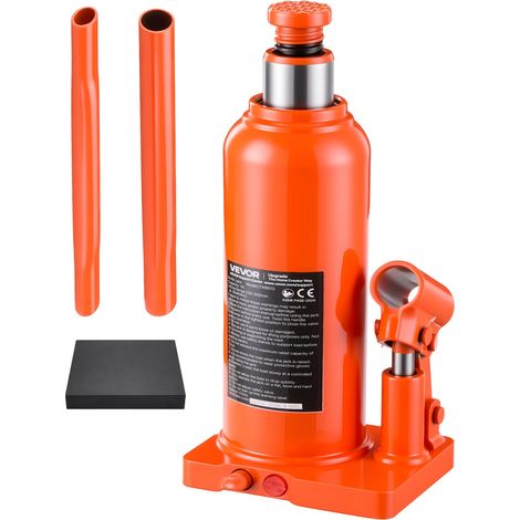 Cric Bouteille Hydraulique, 12 tonnes, Plage de Levage 230-440 mm, pour Pick-up Camion Caravane, Réparation Auto, Changement de Pneu Atelier, Compact et Multidirectionnel, Cric de Levage Soudé (1/5)