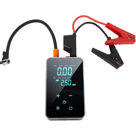 Gonfleur de Pneu sans Fil 150 Psi avec Affichage Numérique – Pompe Portable pour Voiture, Moto, Vélo, Démarreur 6000 MAh et Lumière LED, Conception Compacte sans Fil pour Une Utilisation (1/5)