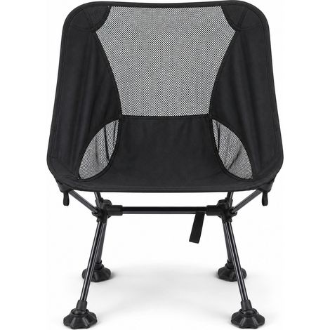 Chaise pliante extérieure respirante type lune noir petit format (1/5)
