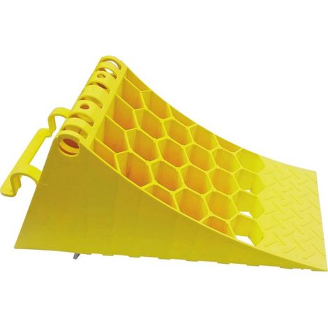 Cale de roue jaune avec insert en fer pour poids lourds Sodise