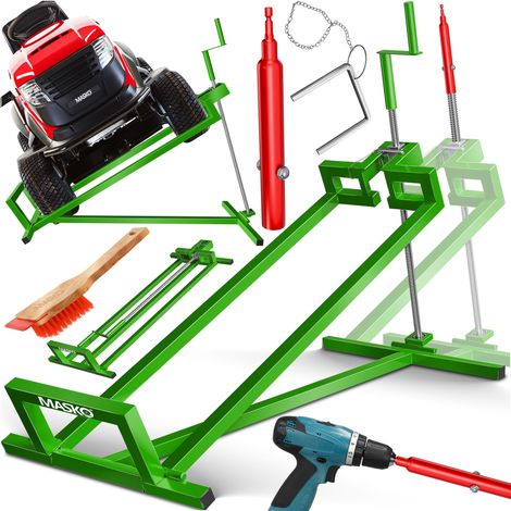 MASKO® Rasentraktor Heber 400kg Aufsitzmäher Hebevorrichtung Rasentraktorheber Reinig.Hilfe Hebebühne