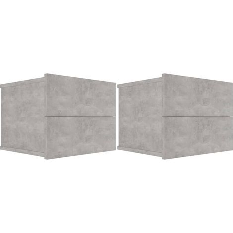 Set di 2 comodini sospesi con cassetti 40 x 30 x 30 cm multistrato grigio DEC035347
