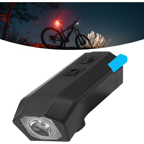 Éclairage vélo avec klaxon intégré, rechargeable par USB, LED, phare avant pour vélo, accessoire pour le cyclisme nocturne, bleu (1/5)