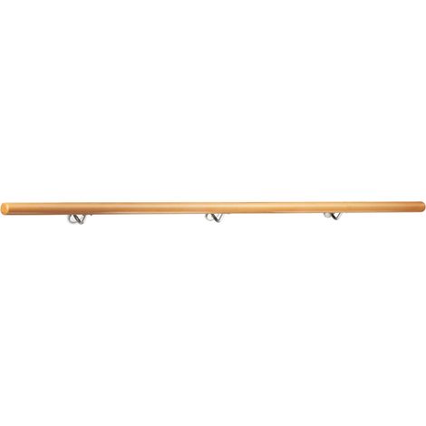 Rampe d'escalier en bois hêtre intérieure extérieure 100 x 12 x 8 cm solide avec fixation murale en hêtre naturel (1/4)