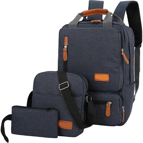 Ensemble de 3 sacs à dos pour femme, sac à dos pour ordinateur portable, sac bandoulière, petite poche pour les voyages, l'école, le travail, les études supérieures. Convient aux ordinateurs portables