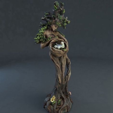 Statue D'Homme et D'Oiseau en Résine, Artisanat, Décoration de Bureau, Sculpture de Déesse de Jardin (1/5)