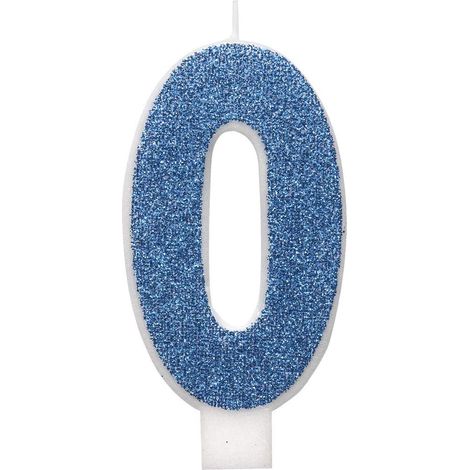 Bougie d'anniversaire bleue numéro 0