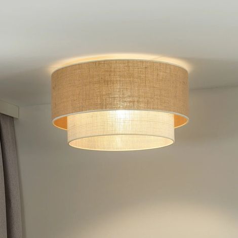 [GEBRAUCHT] B-Ware Euluna Deckenleuchte Boho Jute Lampe Leuchte dimmbar braun beige Ø45cm 32cm (1/2)