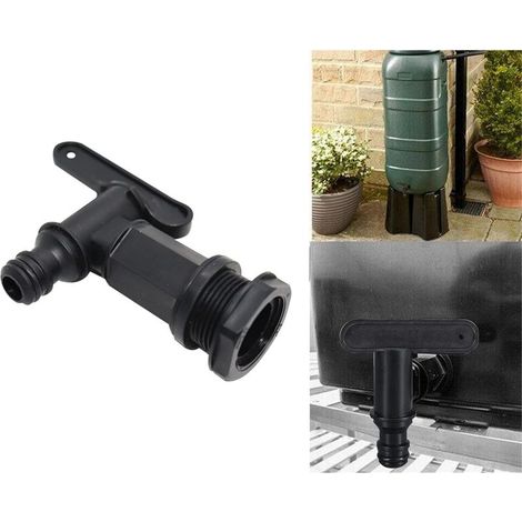 Robinet Cuve Plastique,Adaptateur de Boîte de Rangement D'eau,Raccord Robinet Cuve,Robinet Cuve eau de Pluie pour Recuperateur Eau de Pluie, Réservoir de Carburant pour Recuperateur Eau de Pluie (1/5)