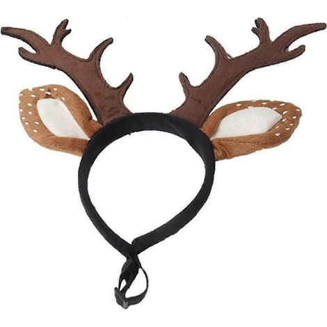 Bandeau à bois de renne de Noël pour chien bois de cerf pour chien et chat couvre-chef accessoires de costume pour chiens petits moyens et grands, costume de renne doux pour chien (1/5)