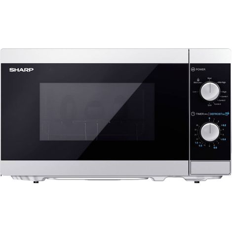 Sharp – Micro-ondes à poser 20L 800W – 5 niveaux de puissance – Design inox – Fonction grill 1000W – Minuterie intégrée (1/10)