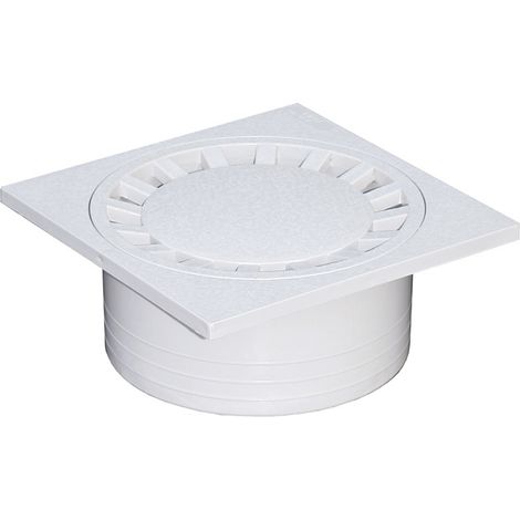 Siphon de sol PVC 200x200mm sortie verticale Ø63-75-90 - Gris (1/5)