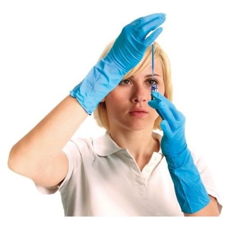 HYGOSTAR SUPER HIGH RISK GANTS EN NITRILE NON POUDRÉS BLEU XL 30 CM FRANZ MENSCH