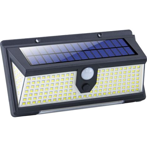 Lampe d'extérieur LED blanche avec panneau solaire et détecteur de mouvement (1/3)