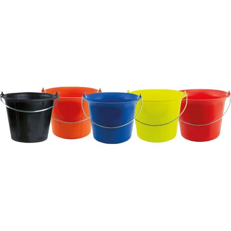 Lot de 5 Seaux Plastique 11L Couleurs Vives - Mondelin
