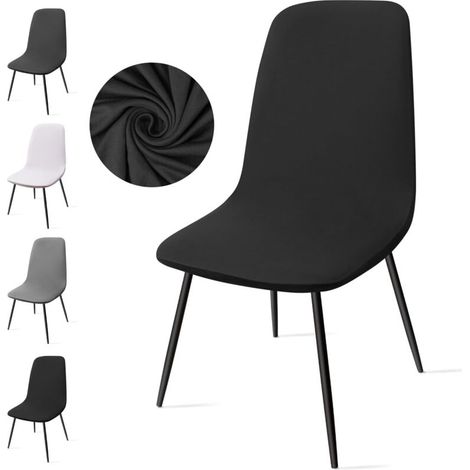 6-teiliges Set Stretch-Stuhlhussen, abnehmbare und waschbare Stuhlhussen für Esszimmer, Hotel, Dekoration, Hochzeit (Schwarz, 6-teilig) (1/5)