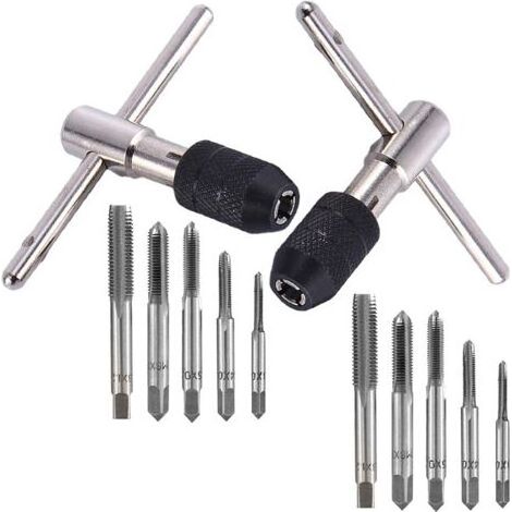 Gewindeschneidwerkzeug-Set für Handgewindebohrer, 12-teiliges Gewindeschneidwerkzeug-Set, Gewindeschneidwerkzeug-Kit (1/5)