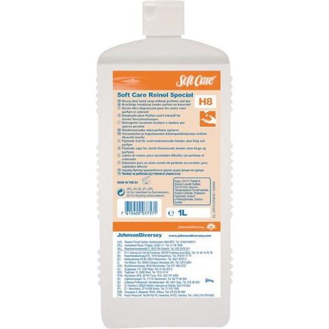 Nettoyant pour la peau Soft Care Reinol Liquid H8, 1L (Par 10)