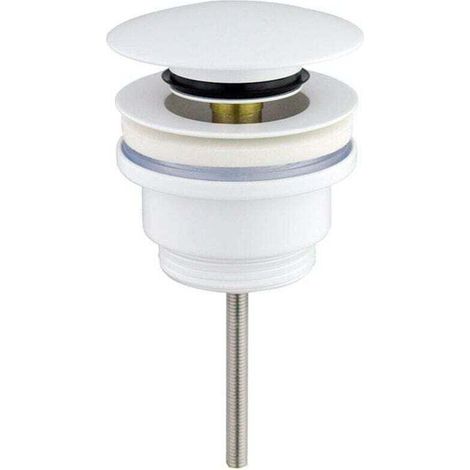 Bonde universelle clic-clac blanc mat , XU,pour éviers et bidets, écrou 1/4, Laiton, produit qualité supérieure, durable et fiable, matériaux sélectionnés, conforme normes - KZQ