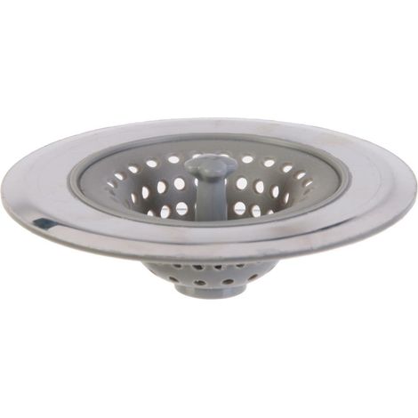 Filtro per lavello, silicone/acciaio inox, grigio, 11x11 cm (1/5)