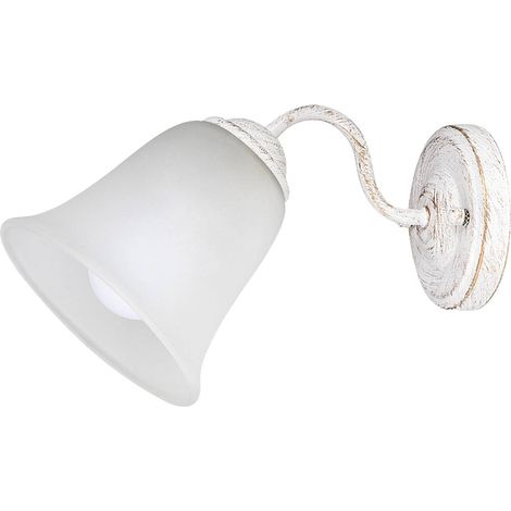 Parete di vetro luce metallo Fabiola AntiqueWhite / vetro opale Ø15cm L: 30 cm B: 15 cm H: 17cm (1/5)