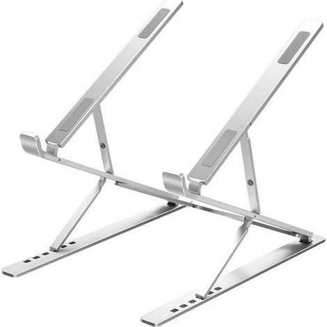 Supporto per laptop regolabile e portatile in alluminio, adatto a computer portatili da 10 a 17 pollici. (1/4)