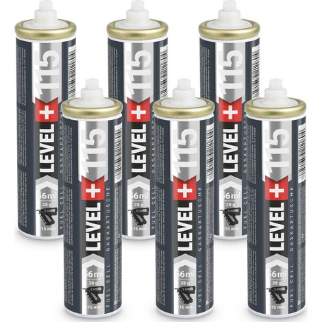 LEVEL+ Gaskartusche für Gasnagler 115mm 56ml Fuel Cell L+115 - 6 St. (1/3)