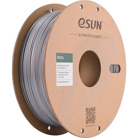 Filamento per stampante 3D, materiale PETG, eccellente resistenza, argento massiccio (1/2)