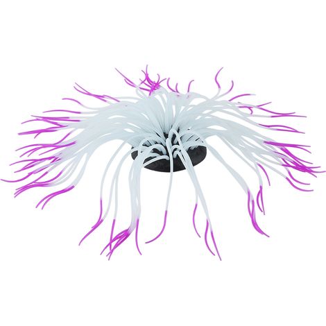 Décoration Aquarium Grand Corail Synthétique Lumineux Nuit Anémone (Violet) (1/5)