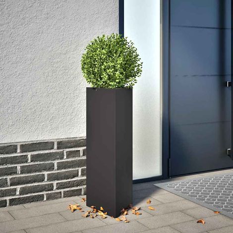 vidaXL Jardinière noir triangulaire 30x26x75 cm acier (1/5)