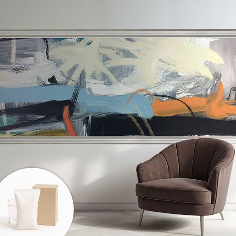 Newroom Tapete Dekorative Vliestapete mit Kleber Modern für Wohnzimmer Schlafzimmer Farbenfrohe Abstraktion 250x104 cm (1/5)