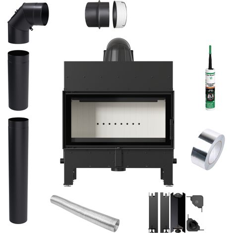 Kamineinsatz-Luftkamin KRATKI FLOKI L 12 kW fi 200 Rohrset (1/5)