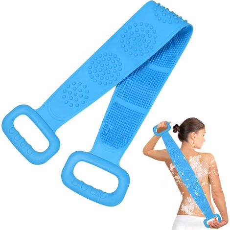 Brosse de Bain, Brosse Arrière en Silicone Brosse pour Le Corps Baignoire de Gommage pour le Bain Gommage du dos Corps Baignoire Douche 73 cm Longueur, (1/5)