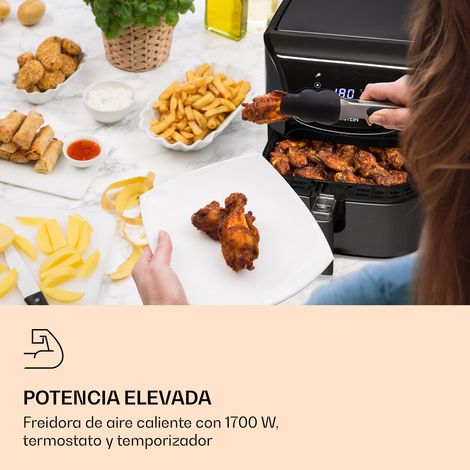 Klarstein Aero Vital deluxe Freidora sin aceite 1700W 5 L Acero inoxidable Plateado (1/4)